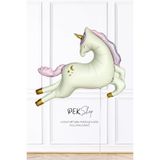 Retro Büyük Krem Unicorn Folyo Balon