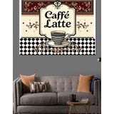 Retro Caffè Latte Tabelası Dekoratif Kanvas - Mdf Ahşap Tablo