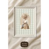 Retro Çerçeveli Vintage Çocuk Odası Tablosu, Bebek Odası Tablosu, Çocuk Odası Duvar Dekoru Kovboy (00336)