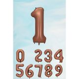 Retro Çikolata Kahve Renk Rakam Balon 80 cm Retro Renk Yaş Balonları