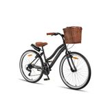 Retro Classic 28 Jant Bisiklet, Shimano 21 Vites, Hasır Sepetli Vintage Şehir Bisikleti