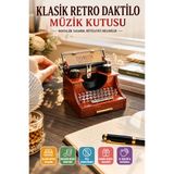 Retro Daktilo Müzik Kutusu Kurmalı Dekoratif Masaüstü Hediye Ofis Ev Nostaljik Oyuncak