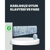 Retro Daktilo Stilli Kablosuz Klavye Mouse Seti – Sessiz Ve Şık P96455s1051