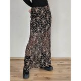 Retro Dantel Maxi Etek - Siyah - Kahverengi - XL