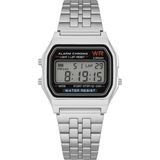 Retro Dijital Kol Saati – Metal Kordon, Kare Kasa, Alarm & Kronometre, LED Işık, 12/24 Saat, Su Sıçramasına Dayanıklı, Unisex – Gümüş Unisex Saat - Altın