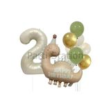 Retro Dinozor 1 Yaş Balon Set Bohem Renkler Dinozor Tema Doğum Günü Balon Retro Balon Set