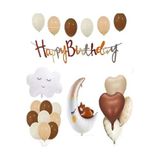 Retro Doğum Günü Seti, Yarim Ay, Kalp Folyo Ve Lateks Balon