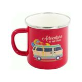 Retro Emaye Kupa Bardak Adventure 330 cc (Kırmızı) Kırmızı