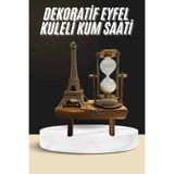 Retro Eyfel Kulesi Ve Kum Saati Dekoratif Ahşap Görünümlü Masa Biblosu FRTKGT25DYMUCZEYFELKULESİKUMSAATİİ3