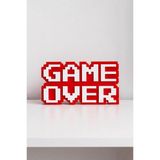 Retro "Game Over" 8-Bit Kabartmalı Dekoratif Obje - Masaüstü ve Duvar Süsü - Oyuncu Odası Dekorasyonu, Gaming Setup Aksesuarı, Gamer Hediyesi (Kırmızı-Beyaz)