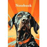 Retro German Shorthaired Pointer: Lined notebook