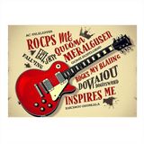 Retro Gitar Posteri Art Mdf Tablo 35cm X50cm