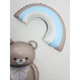 Retro Gökkuşağı Folyo Balon Parti Balonu Mavi 82 cm