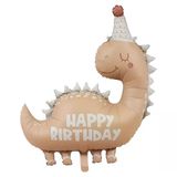 Retro Happy Bırthday Dinozor Folyo Balon 80X77 Cm