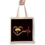 Retro Heartbeat Paragliding Paraglider Parachute Skydiving Bez Çanta Uzun Saplı - Açık Bej - 40 X 40