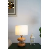 retro home design Doğal Ahşap Model Beyaz Silindir Kumaş Şapkalı Dekoratif Abajur Salon Yatak Odası Abajur