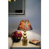 retro home design Özel Eskitme Ayaklı Kadife Kumaş Konik Dekoratif Abajur Yatak Odası Salon