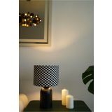 retro home design Özel Siyah Ayaklı Dama Dokuma Kumaş Şapka Şık Yatak Odası Salon Abajur Özel