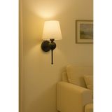 retro home design Özel Toplu Pilli Siyah Krem Abajur Şapkalı Aplik Yatak Odası Salon Tak Çalıştır 1 Adet