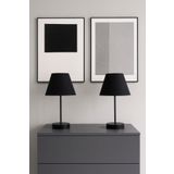 retro home design Pamuk Modern İkili Yatak Odası Abajur Siyah Ayaklı Masa Lambası