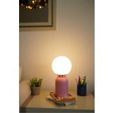 retro home design Pembe Ayaklı Beyaz Opal Camlı Masa Lambası Abajur 1 Adet Salon Yatak Odası