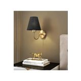 retro home design S Model Elektrikli Konik Kumaş Şapkalı Duvar Aplik