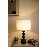 retro home design Siyah Ayaklı Silindir Beyaz Renk Kumaşlı Masa Lambası Abajur Salon Yatak Odası