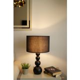 retro home design Siyah Ayaklı Silindir Siyah Renk Kumaşlı Masa Lambası Abajur Salon Yatak Odası