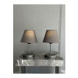 retro home design Siyah Şapkalı Pilli İki Adet Aç Kapa Butonlu Abajur Masa Lambası
