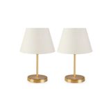 retro home design Soft İkili Gold Boyalı Krem Şapkalı Abajur Masa Lambası Modern