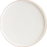 Retro Hygge 6 Adet 28 Cm Kahverengi Kenar Çizgili Porselen Düz Tabak