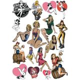 Retro Kadın Sticker Set 16 Parça Telefon, Tablet, Defter, Laptop Sticker