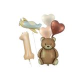 Retro Kalp Ayi Uçak Folyolu Yaş Balon Set, 1