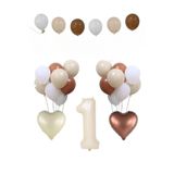Retro Kalp Folyo Balon Doğum Günü Balon Parti Seti Süsü