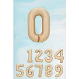 Retro Karamel Rakam Balon 80 cm Retro Renk Yaş Balonları
