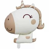 Retro Karamel Renk Unicorn Folyo Balon 65X78,5 Cm