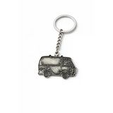 Retro Karavan Minibüs Figürlü Gümüş Renk Metal Tasarım Unisex Anahtarlık