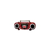 Retro Kırmızı Boombox Radyo Tasarım Broş – Vintage Müzik Severler İçin Şık Aksesuar