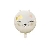 Retro Krem Renkli Kedi Kitty Folyo Balon 18 inç 45 Cm