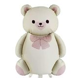 Retro Krem Sevimli Ayı Balon Büyük Teddy Bear Folyo Balon
