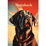 Retro Labrador: Liniertes Notizbuch