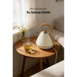 Retro Mavera 1,7 Litre Ahşap Kulp Detaylı Kettle Su Isıtıcısı Fr-Kt07