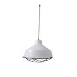 Retro Metal Beyaz İçi Beyaz Kafesli Dekoratif Tekli Sarkıt Avize Çap:30 Cm