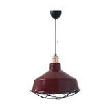 Retro Metal Bordo Bakır Duylu Kafesli Ruktik Tekli Sarkıt Kafe Mutfak Aydınlatma Çap:30 cm - Siyah - 1