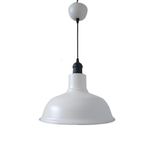 Retro Metal Dekoratif Beyaz İçi Beyaz Siyah Duylu Tekli Sarkıt Avize Çap:30 Cm