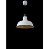 Retro Metal Dekoratif Beyaz İçi Gold Siyah Duylu Tekli Sarkıt Avize Çap:30 Cm
