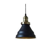 Retro Metal Dekoratif Metal Siyah İçi Gold Kafe Mutfak Rustik Sarkıt Avize Çap:17 cm