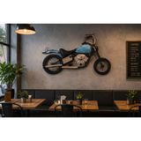 Retro Metal Motosiklet Duvar Dekoru Büyük Boy 100 cm Cafe Bar Salon Ofis Duvar Süsü Endüstriyel Tasarım