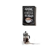 Retro Metal Poster Drink the Coffee Do the Things Kahve Temalı Dekoratif Duvar Tabelası