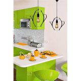 Retro Metal Sarkıt Avize, Ofis, Kafe, Otel ve Restoran Dekorasyonu - Seçenek 1 - Ahşap - Bej - Siyah